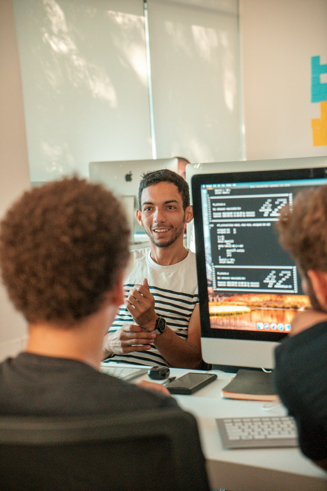 teacher explaining code